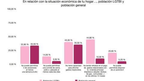 Situaciones de riesgo de exclusión social de la población LGTBI+ que contiene la radiografía Estado LGTBI+ 2023.