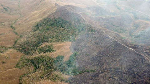 Incendio en la Chapada dos Guimarães, en el estado de Mato Grosso (Brasil). EFE/ Bomberos Mato Grosso