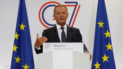 El presidente del Consejo Europeo, Donald Tusk, antes del G7 en Biarritz. EP