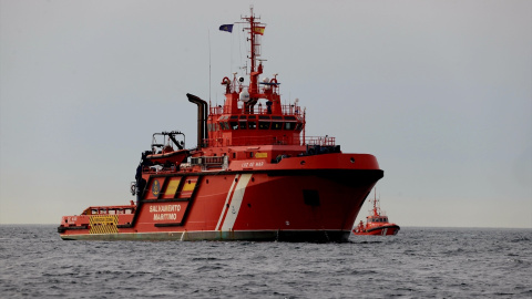 Un barco de Salvamento Marítimo, a 2 de septiembre de 2022, en Algeciras Cádiz.