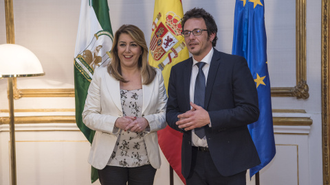 Susana Díaz y José María González, 'Kichi', en San Telmo, sede de la Junta de Andalucía