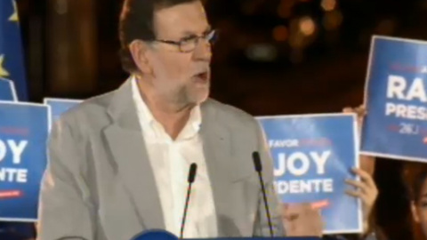 Mariano Rajoy durante su mitin en Madrid