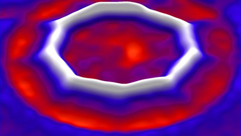 Anillo de 18 átomos de carbono, el primer ciclocarbono sintetizado, a partir de su observación al microscopio./IBM RESEARCH