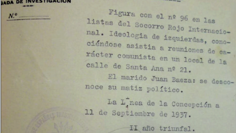 Declaración de que una de las mujeres está en la lista del Socorro.