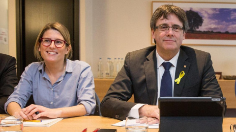 Carles Puigdemont y Elsa Artadi en una imagen de archivo. EFE/Stephanie Lecocq