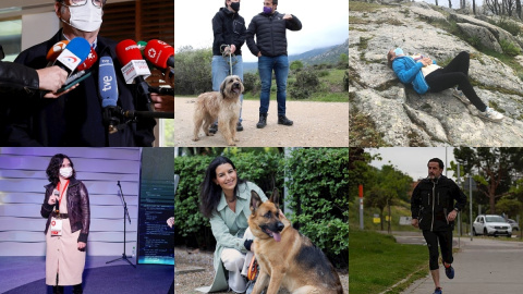 Combo de fotografía de los seis principales candidatos a la presidencia de la Comunidad de Madrid.