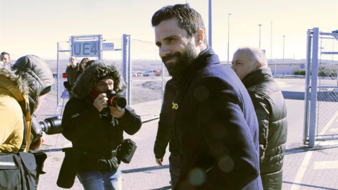 El presidente del Parlament de Cataluña, Roger Torrent, a su salida de la prisión madrileña de Estremera tras reunirse con el exvicepresidente catalán Oriol Junqueras y el exconseller Joaquim Forn. - EFE