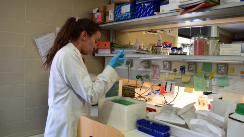 Investigadora de la Universidad de Castilla La Macha en los laboratorios de Biología Vegetal.