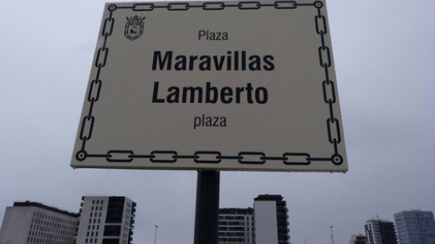 La plaza dedicada a Maravillas Lamberto, en Lezkairu. TWITTER/@LandaJauna