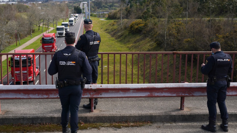 Imagen del último paro de transportistas en marzo-  21/03/2022