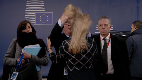 Juncker, durante el momento del encuentro.