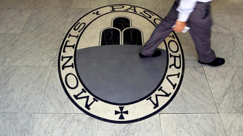 El logo de Monte dei Paschi di Siena, en su sede. E.P.