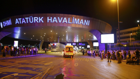 Ambulance cars arrive at Turkey's largest airport, Istanbul Ataturk, Turkey, following a blast June 28, 2016. REUTERS/Osman Orsal