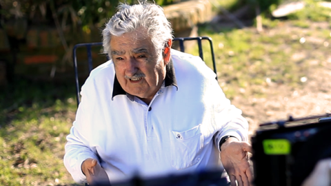 Rodaje con Mujica, ex presidente de Uruguay.