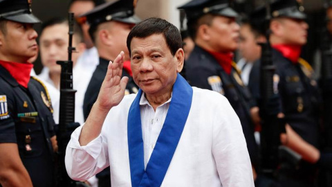 El presidente filipino, Rodrigo Duterte, durante un acto oficial en Manila. | MARK R.CRISTINO (EFE)