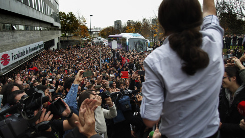 Pablo Iglesias en diciembre del 2015 en la Facultad de Económicas de la Universidade de A Coruña