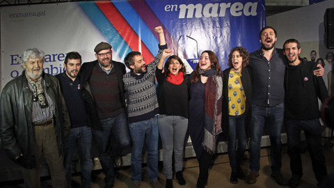 Celebración de los resultados de En Marea en las generales de 2015.