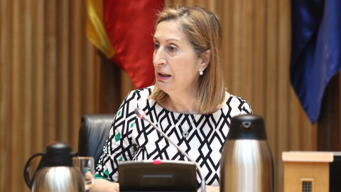 La presidenta del Congreso de los Diputados, Ana Pastor, durante su intervención en las jornadas 'Igualdad en las radiotelevisiones públicas. Del compromiso a la práctica'. EUROPA PRESS