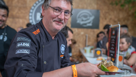 Andoni Luis Aduriz, chef del restaurante Mugaritz, en el Show Rocking del festival PortAmérica. / SOFÍA MORO (GUÍA REPSOL)