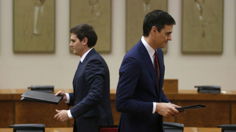 Los líderes de Cs y PSOE, Albert Rivera y Pedro Sánchez, respectivamente, en una imagen de archivo. EFE