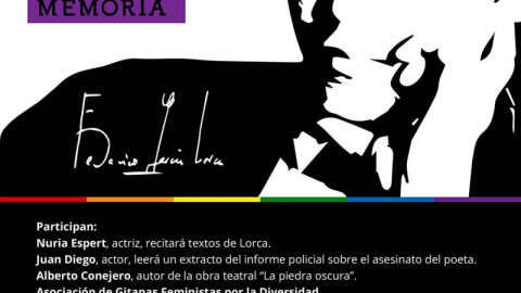 Cartel del acto organizado en homenaje a Lorca que se celebrará este 2 de julio en Madrid.