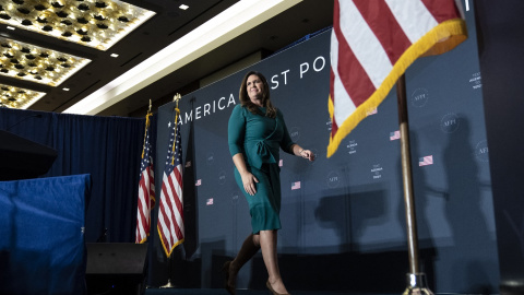 La ex responsable de prensa de la Casa Blanca Sarah Huckabee Sanders, ganadora de las elecciones a gobernadora en el estado de Arkansas. AFP/Drew Angerer/Getty Images