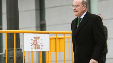 El coronel de la Guardia Civil Diego Pérez de los Cobos tras declarar como testigo ante la jueza de la Audiencia Nacional Carmen Lamela, dentro de las pesquisas que lleva a cabo sobre el papel de los Mossos d'Esquadra en los preparativos de