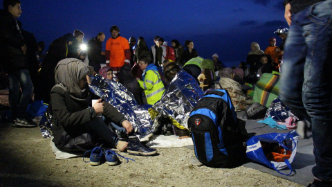 Desembarco de refugiados playa Lesbos. Foto de Carlos Escaño