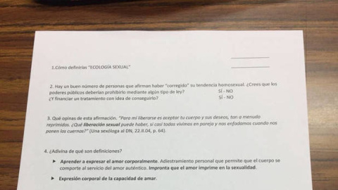 Cuestionario planteado a los alumnos.