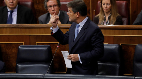 El ministro de Justicia, Rafael Catalá, en la sesión de control al Gobierno celebrada en el Congreso de los Diputados. EFE