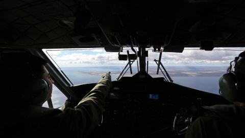 La Tierra del Fuego, en la Patagonia, vista desde un avión militar chileno.