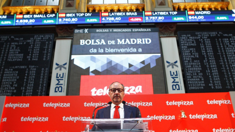 Imágenes de la salida a Bolsa de Telepizza, en abril de 2016. E.P./Eduardo Parra