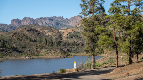 Vista del embalse de Chira, en el interior de la isla de Gran Canaria