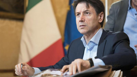 01/09/2019.- Imagen de archivo del primer ministro italiano Giuseppe Conte durante una entrevista para el diario 'Fatto Quotidiano' en Roma. EFE/EPA/Filipo Attili