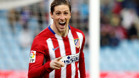 El delantero del Atlético Fernando Torres celebra su gol ante el Getafe. - EFE