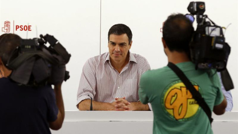 Pedro Sánchez, durante la reunión que la Comisión Ejecutiva Federal, que tuvo lugar el pasado lunes. / EFE