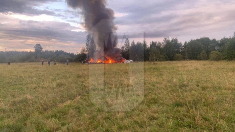 Una imagen del avión donde viajaba Yevgeni Prigozhin