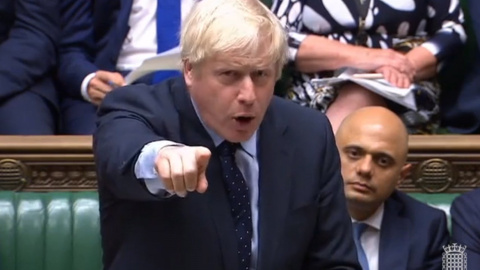 04/09/2019.- El primer ministro de Reino Unido, Boris Johnson, en el Parlamento. / EFE