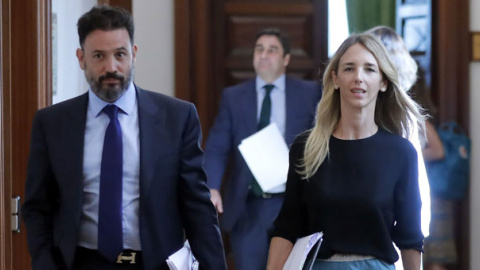 Cayetana Álvarez de Toledo, a su llegada a la reunión de la Junta de Portavoces en el Congreso. / CHEMA MOYA (EFE)