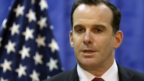 Brett McGurk, U.S. envoy to the coalition against Islamic State, speaks to during news conference at the U.S. Embassy in Baghdad, Iraq, March 5, 2016. REUTERS/Hadi Mizban/Pool/File Photo