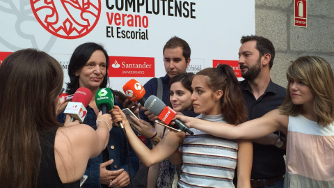 Carolina Bescansa, secretaria general del Grupo Parlamentario de Podemos, este viernes en los Cursos de Verano de la Complutense celebrados en El Escorial