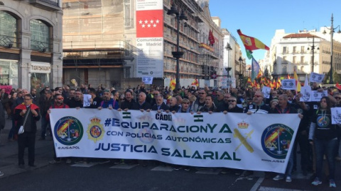 Manifestación de guardias civiles y policías nacionales en Madrid del pasado mes de noviembre.