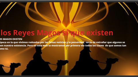 Captura de pantalla de la web 'Los reyes magos existen'