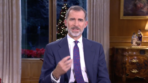 El rey Felipe VI, durante su discurso de Navidad.-