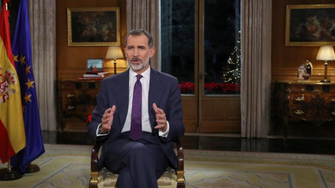 Felipe VI, durante su discurso. EFE