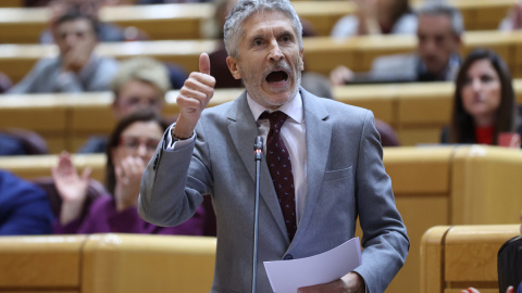 El ministro del Interior, Fernando Grande Marlaska, interviene en el pleno del Senado, a 15 de noviembre de 2022.