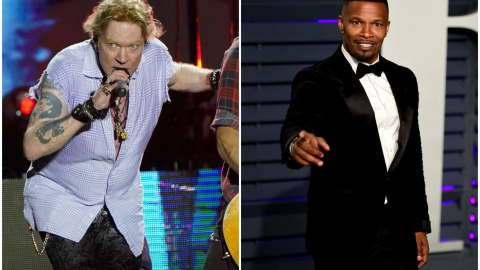 El cantante del grupo de rock Guns N' Roses, Axl Rose, y el actor de Hollywood Jamie Foxx.