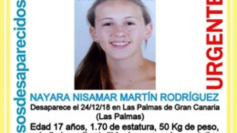 Imagen de Nayara Nisamar Martín Rodríguez, la menor de 17 años desaparecida en Las Palmas de Gran Canaria.