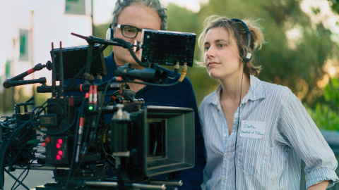 Greta Gerwig, en el rodaje