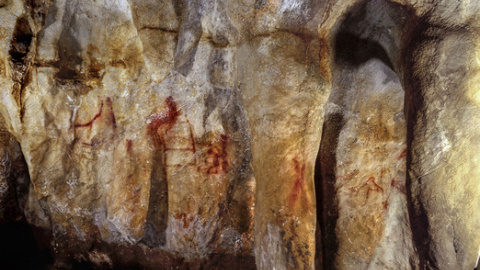 Pinturas en la cueva de La Pasiega hechas por neandertales hace más de 64.000 años / © P. Saura